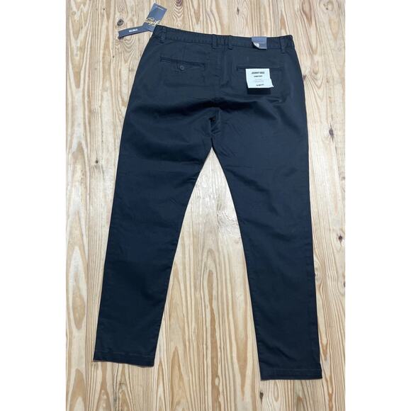 Johnny Bigg Mens Size 38x32 Black Slim Fit Stretch Chino Pants Zip Fly NWT - Picture 2 of 9